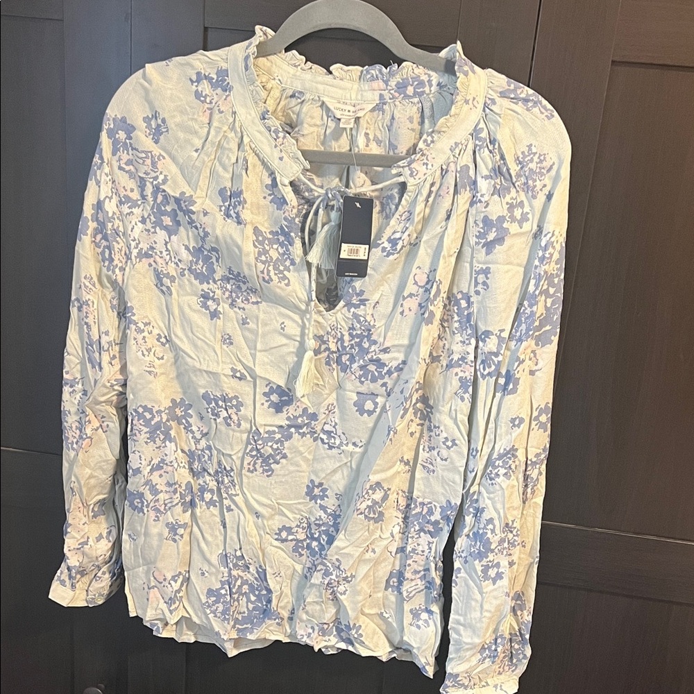 Lucky Brand Blue Floral Blouse